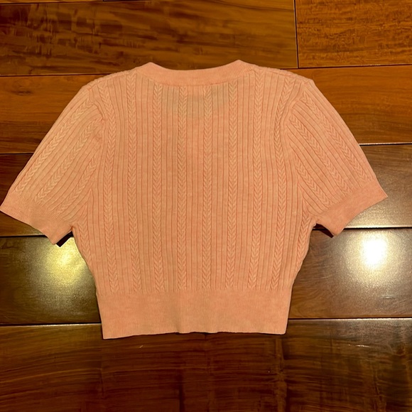 Pink Short Sleeve Cardigan - Picture 2 of 2